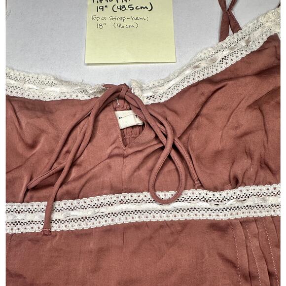 XL Aeropostale Coquette lace Y2K 90s Lorelai Gilmore Crop Top blush Satin - Picture 4 of 15